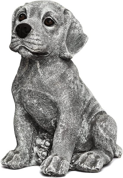 Gartenfigur Hundewelpe aus Stein für die Dekoration im Außenbereich