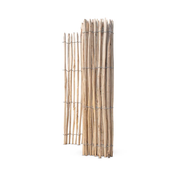 Französischer Premium Staketenzaun Kastanie - Länge 5 Meter, Höhe 175 cm, Lattenabstand 2-3 cm