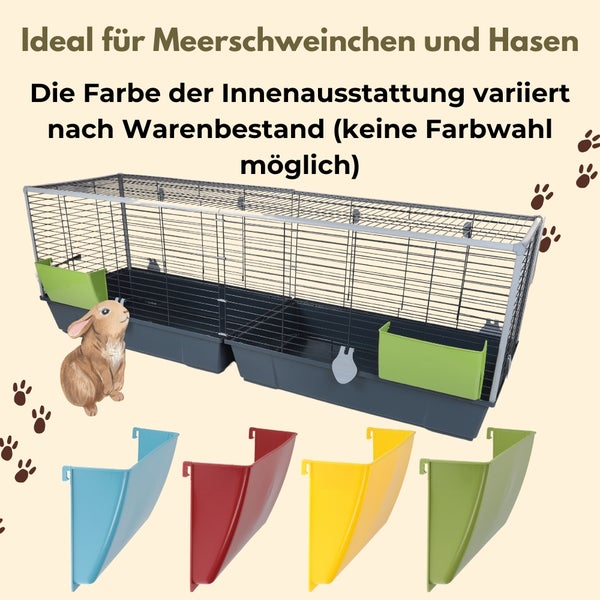 Kaninchenkäfig XXL Indoor Kaninchenstall 160 Meerschweinchen Käfig Hasenkäfig Kaninchenkäfig XXL drinnen draußen Hasenstall inkl. Heuraufe Kleintierkäfig