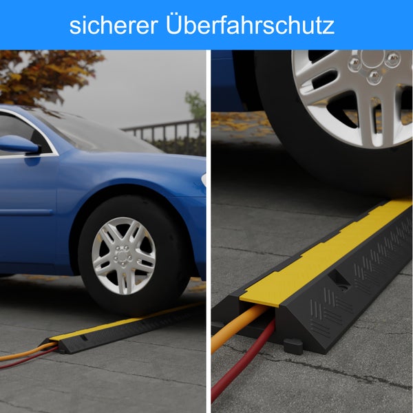 Kabelbrücke mit sicherem Überfahrschutz für Fahrzeuge
