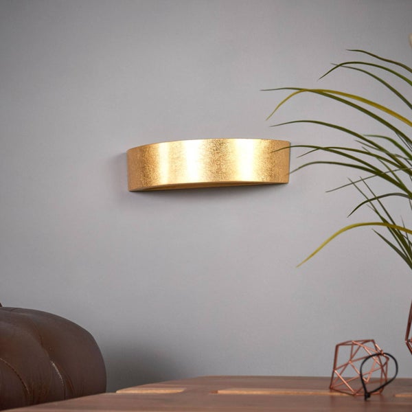 Lindby Wandleuchte, Wandlampe Innen Jasin (Modern) in Gold / Messing aus Gips/Ton (1 flammig E14) - Wandstrahler Wandbeleuchtung Schlafzimmer Wohnzimmer Wohnzimmerleuchte
