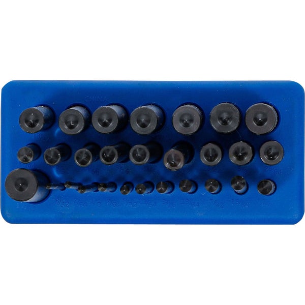 Bohrer-Set in blauer Halterung