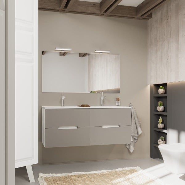 Möbelset für das Badezimmer mit Doppelwaschbecken, 3-teilig | Magnolia