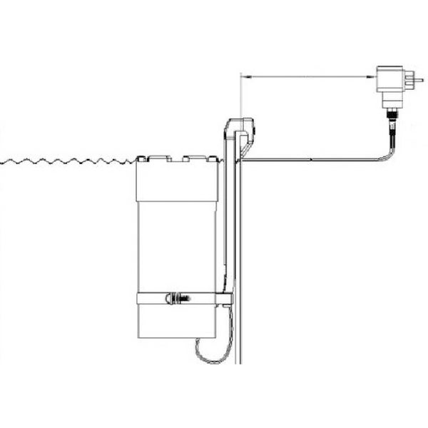 Regenwasserklappe mit Netzteil am Fallrohr