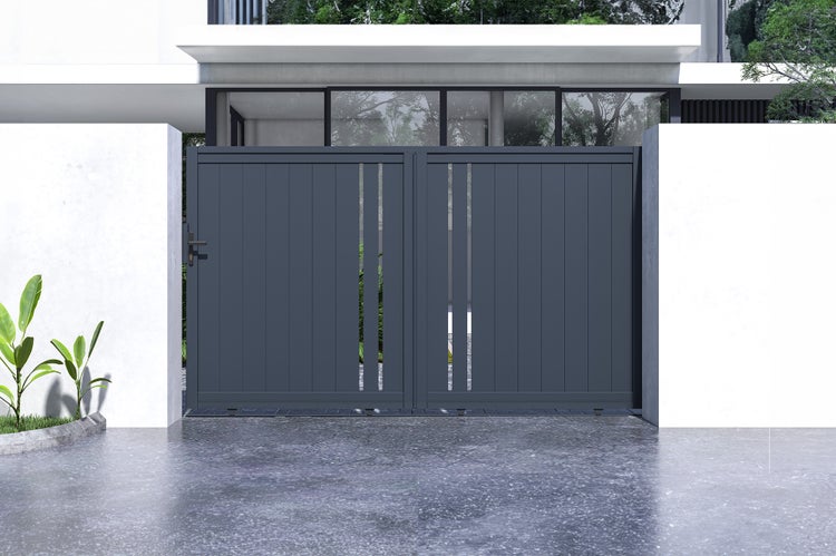 Schiebetor 3m GIONA H.180 graues Aluminium