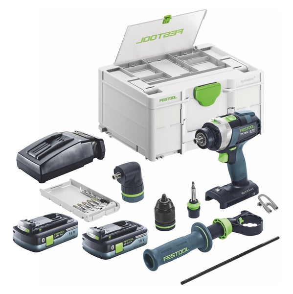 Festool TPC 18/4 I-Basic-Set Akku Schlagbohrschrauber 18 V 75 Nm Brushless + 2x Akku 4,0 Ah + Ladegerät + Systainer