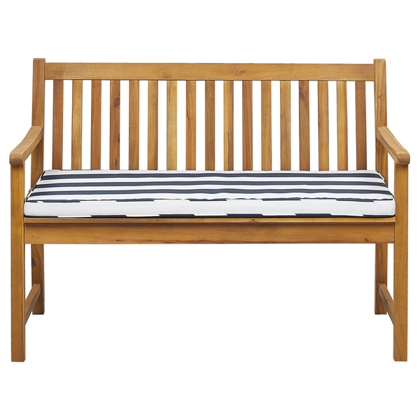 Gartenbank mit Auflage VIVARA 120 cm zertifiziertes Akazienholz Marineblau