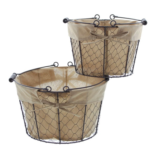 FRANK FLECHTWAREN | SB-Drahtkorb, 2er Set, METALL, Ø 23 x 16 cm, Ø 29 x 18 cm