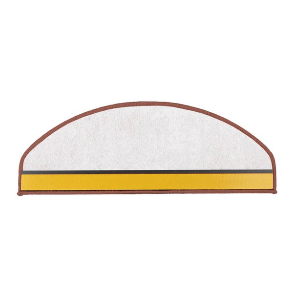 FLOORDIREKT Stufenmatte Kalkutta - Sisaloptik - Schlingenpol - Selbstklebend - Braun - Halbrund - 23,5 x 65 cm