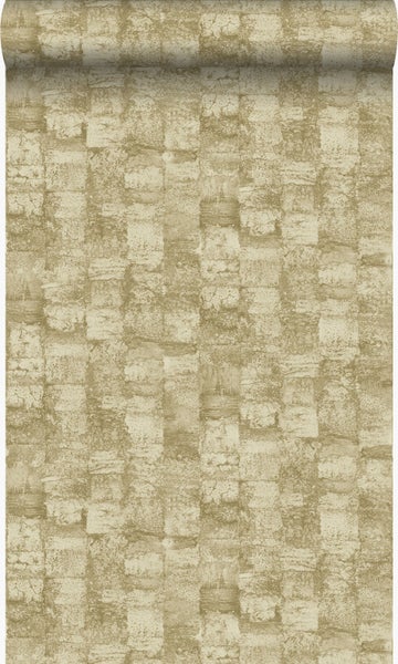 Origin Wallcoverings Tapete mit feiner Struktur Khakigrün - 53 cm x 10,05 m - 347364