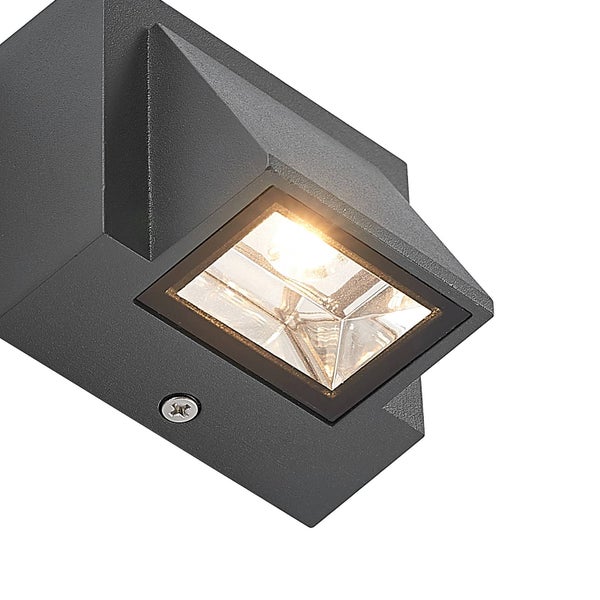 ELC LED Wandleuchte außen, Wandlampe Downlight Wandstrahler spritzwassergeschützt IP54 1x 3,5W Warmweiß 3000K Außenleuchte