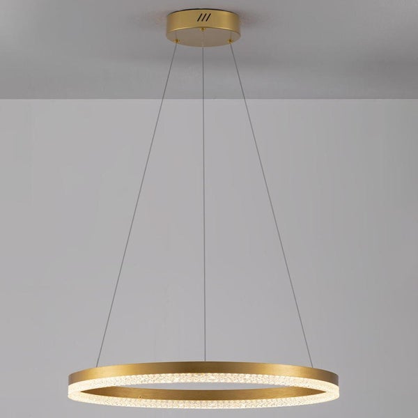 LED Pendelleuchte Adria in Messing und Transparent 32W 3288lm