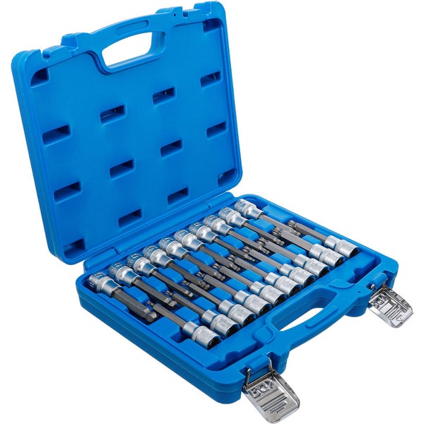 BGS Bit-Einsatz-Satz Antrieb Innenvierkant 12,5 mm (1/2) Innensechskant, T-Profil (für Torx), Innenvielzahn (für XZN) mit Kugelkopf 20tlg. - 5170