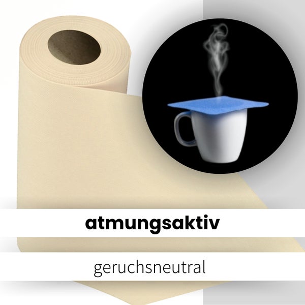 Sensalux Tischläufer, Länge: 25m, stoffähnliches Vlies, Breite: 50cm, Creme