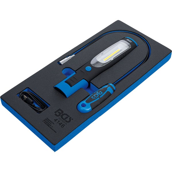 BGS Technic Inspektionslampen-Set mit USB-Ladekabel in Werkzeugkiste