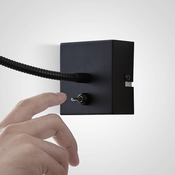 Lindby LED Wandleuchte, Wandlampe Innen Jolka (Modern) in Schwarz aus Metall (1 flammig ) - Wandstrahler Wandbeleuchtung Schlafzimmer / Wohnzimmer Schlafzimmerleuchte