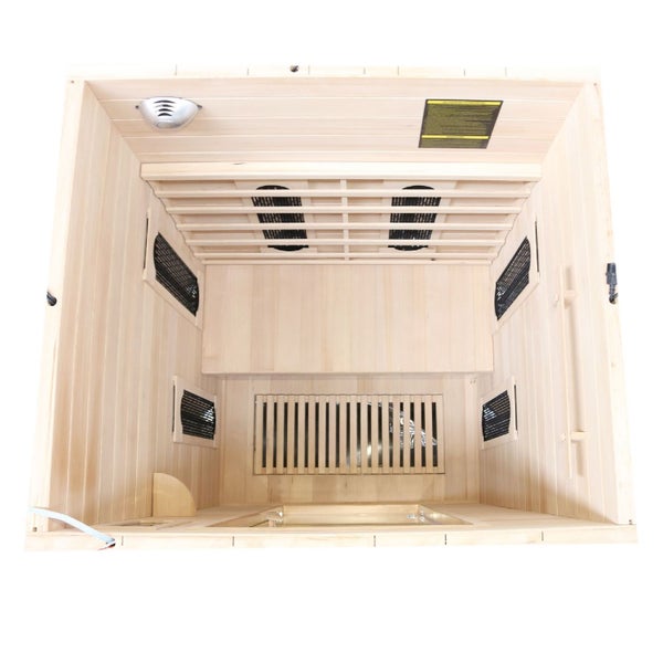 Dewello® Infrarotkabine Infrarotsauna LAVAL PLUS 135cm x 105cm inkl. 7 Keramikstrahler, Karbonstrahler, Radio, Farblicht