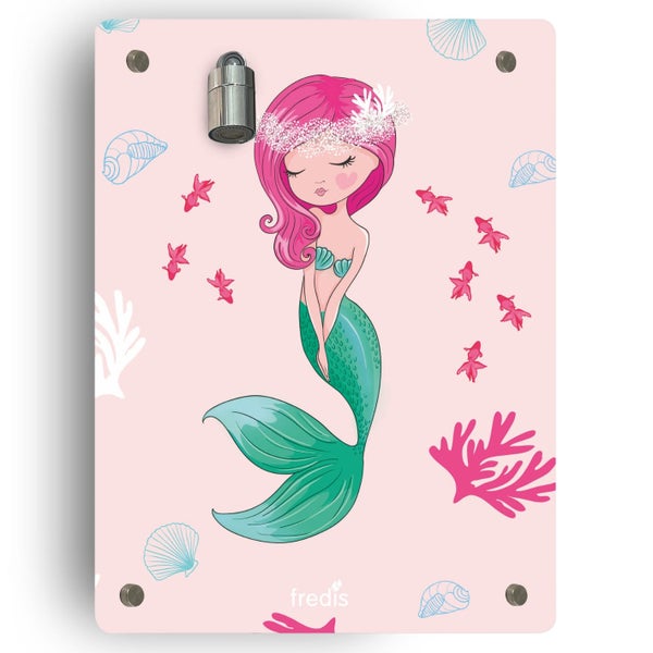 fredis Kinderdusche Motiv Meerjungfrau flexible Duschwand mit Motiv, Montage ohne Bohren