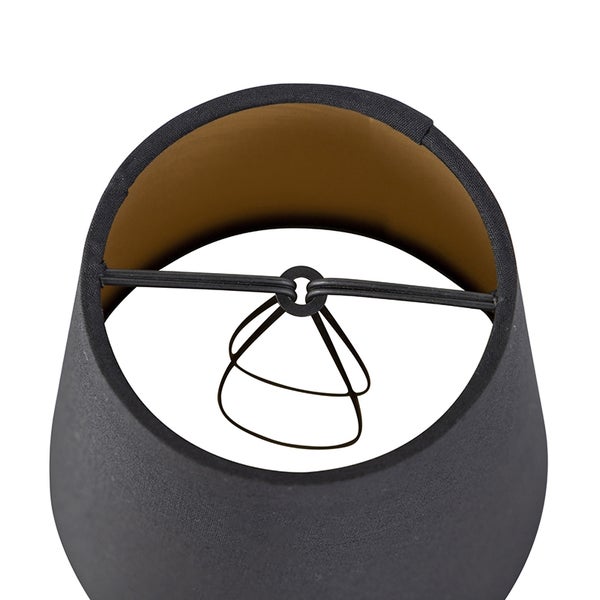 Baumwollklemmschirm schwarz 12 cm rund mit goldener Innenseite