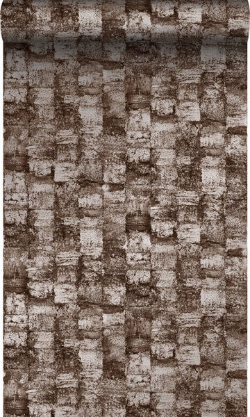 Origin Wallcoverings Tapete mit feiner Struktur Dunkelbraun - 53 cm x 10.05 m - 347359