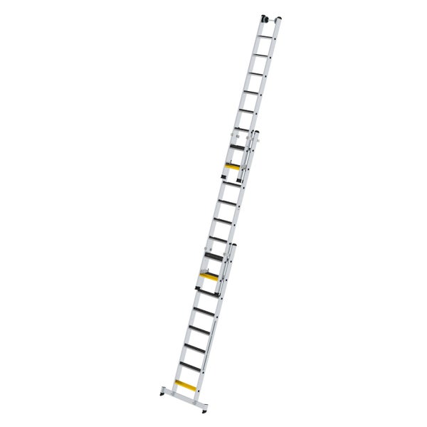 PROREGAL Stufen-Mehrzweckleiter 3-Teilig mit Traverse und Clip-Step R13 3 x 8 Stufen