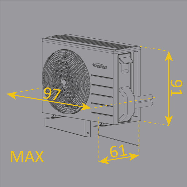 Klimaanlagenabdeckung - Curve - Anthrazit - Größe L (B 105cm - H 95cm - T 59cm) - Box Air Klima