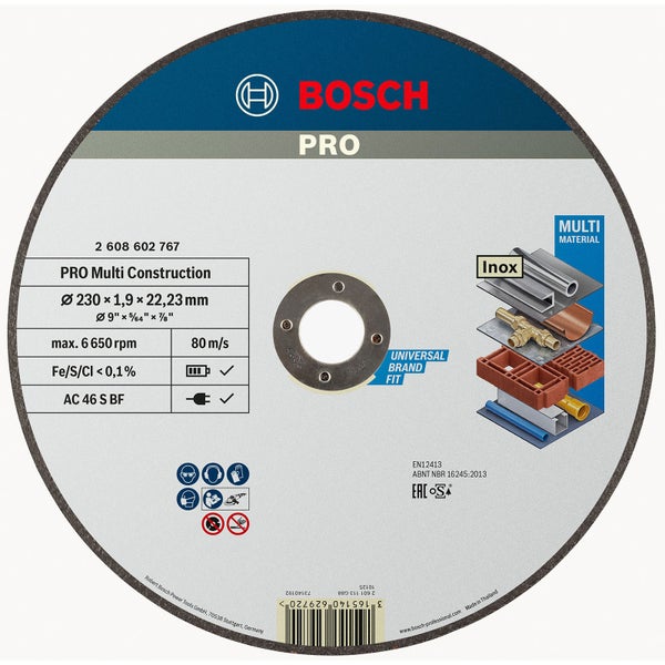 Bosch PRO Multi Material Schleifscheibe 230 x 1,9 x 22,23 mm - 2608602767