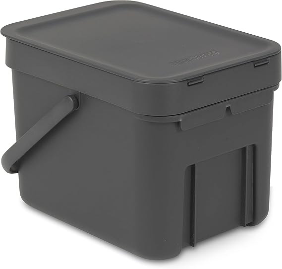 Brabantia Abfallsammler Mit Stay Open Deckel 6 Liter HxBxT 18 x 20 x 24,5 cm Kunststoff Dunkelgrau