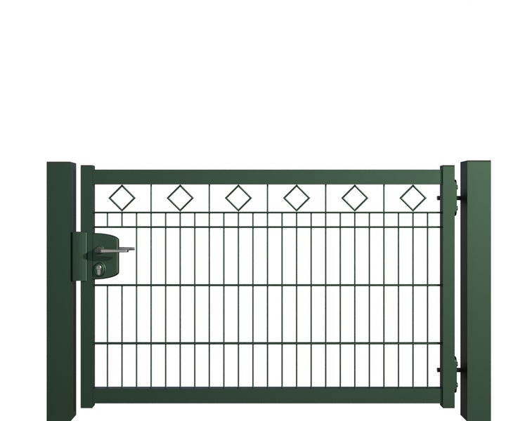 Einzelne Gartentür mit Diamantmuster