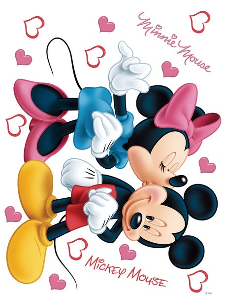 Disney Wandtattoo Minnie & Micky Maus Rosa, Rot, Gelb und Blau - 85 x 65 cm - 600200
