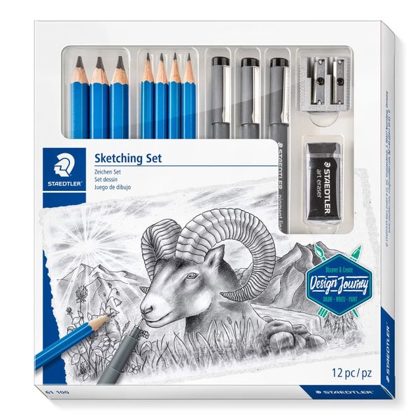 STAEDTLER Zeichenbleistift Mars® Lumograph® Zeichen Set + Pigment Liner