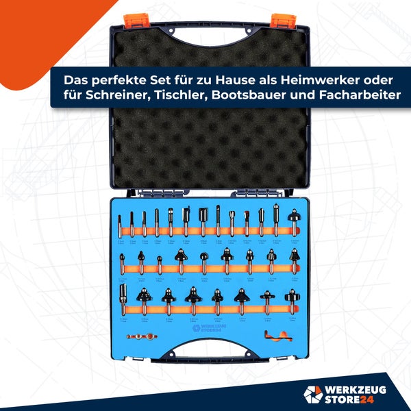 WS24 Fräser-Set 8 mm Schaft 30tlg. - WS24-100064