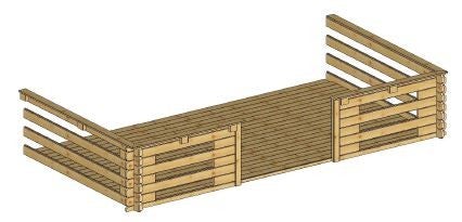 Gartenhaus, Gerätehaus 24m2 - 4x4m - 28mm - Imprägniert
