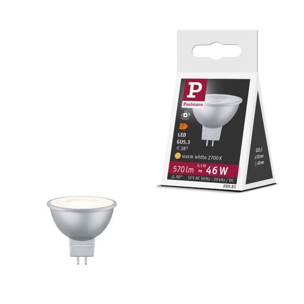Paulmann LED Reflektorlampe GU5,3 6,5 Watt 570 Lumen warmweiß 2700 Kelvin inklusive Produktverpackung