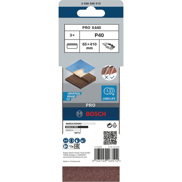 Bosch PRO X440 Schleifband 65 x 410 mm 40 - 2608606015