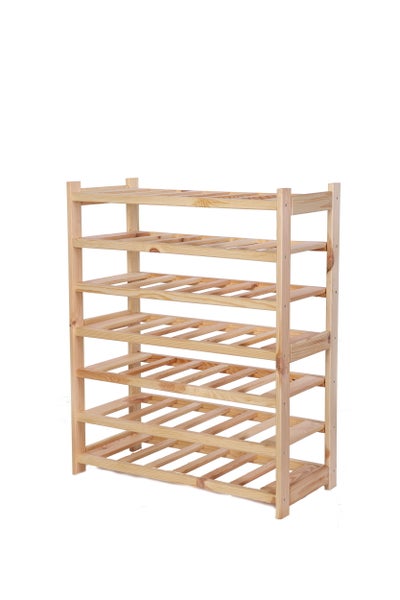 PROREGAL Weinregal SPREEWALD HxBxT 86x70x33cm 42 Flaschen auf 7 Ebenen Massives Kiefernholz Natur