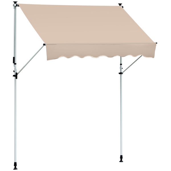 Outsunny Markise, Klemmmarkise,  2x1,2m, Alu, Cremeweiß