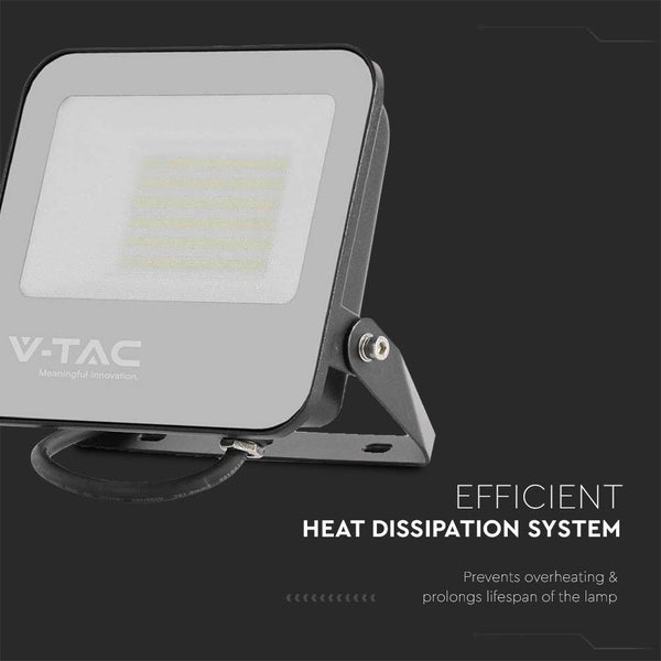 V-TAC VT-4456 - Schwarze LED-Flutlichtstrahler - 185lm/w - IP65 - 50W - 9250 Lumen - 6500K