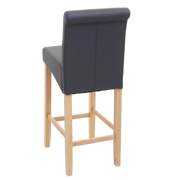 Barhocker mit Bezug und Holzbeinen