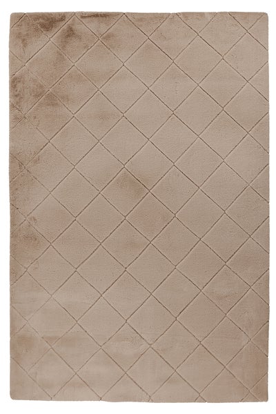 Hochflor Teppich Zariah Beige Uni 80 x 150 cm