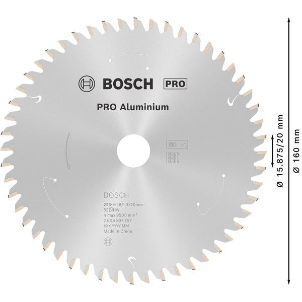 Bosch Pro Aluminium Kreissägeblatt mit 160 Millimeter Durchmesser