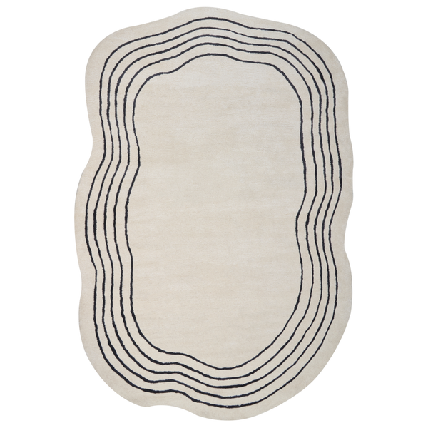 Teppich Viskose beige / schwarz 200 x 300 cm RAMZAN