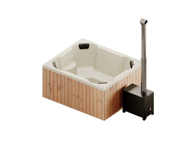 FinnTherm Badefass Oslo aus Holz in Weiß 1,7x2m