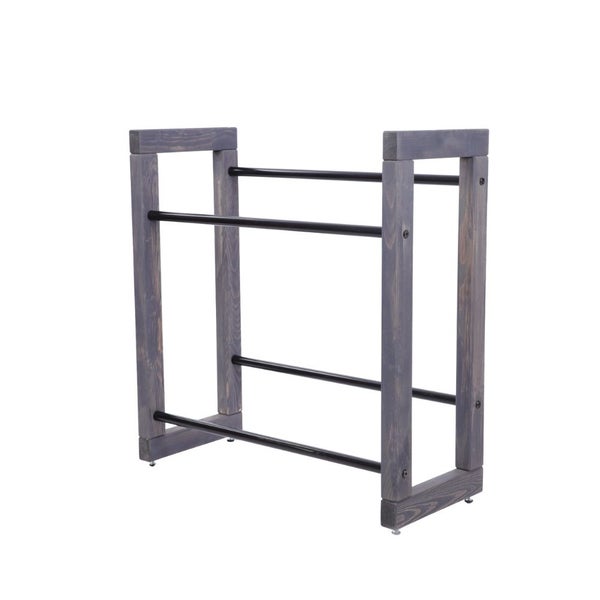 PROREGAL Getränkekistenregal HARZ HxBxT 85x82x35cm 4 Kisten auf 2 Ebenen Massives Kiefernholz Grau geölt