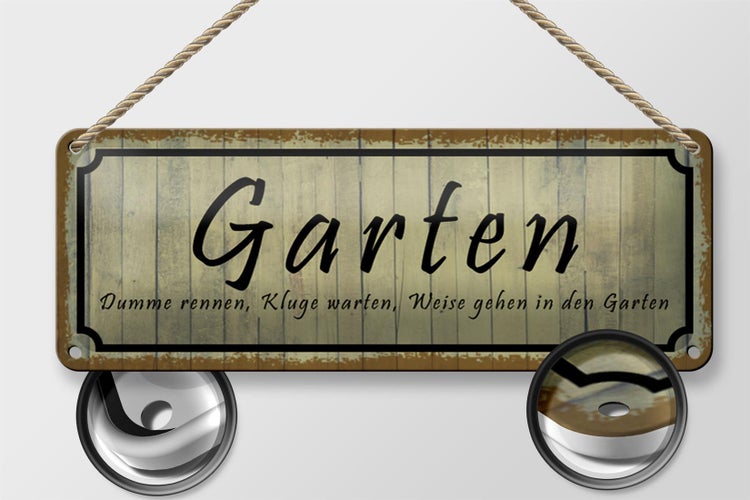 Blechschild Spruch 27x10cm Garten dumme rennen kluge warten Dekoration