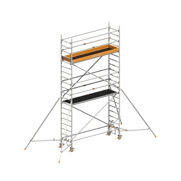 Layher Fahrgerüst mit zwei Arbeitsflächen