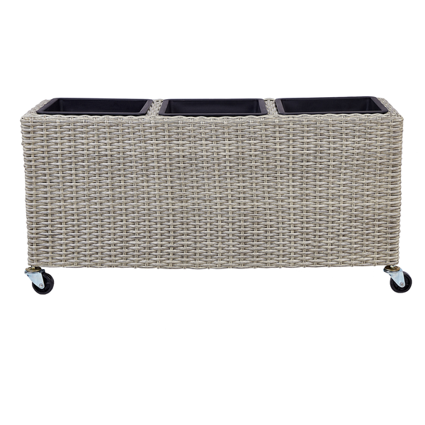 Blumenkübel BELLIS Polyrattan 82 cm Hellbraun