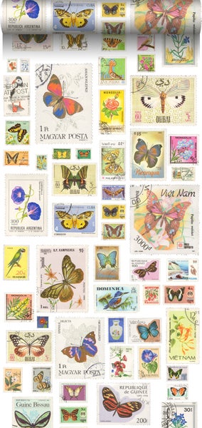 ESTAhome XXL-Vliestapete Briefmarken Mehrfarbig - 50 x 900 cm - 158109