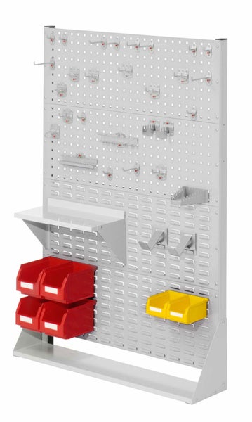 Kappes ®RasterPlan Stellwände einseitig Größe #4 - 2x Lochplatten 2x Schlitzplatten 1x Zubehörsortiment 37-teilig Lichtgrau RAL 7035