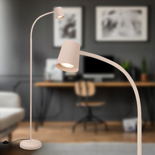 BRILONER Stehleuchte, mit Fußschalter, flexibler Lampenkopf, Stehlampe, 127,5 cm, 1x GU10, max. 9W, beige